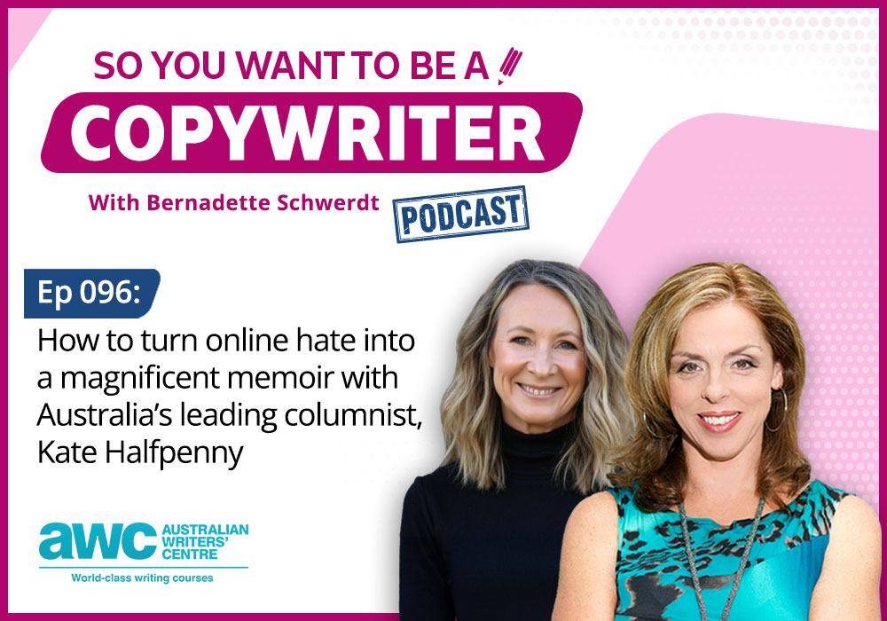 WritersCentreAU's tweet image. COPYWRITER 096: How to turn online hate into a magnificent memoir with Australia’s leading columnist, Kate Halfpenny.

Listen to the latest episode of 'So You Want to be a Copywriter' on your favourite podcast app, or follow the link: writerscentre.com.au/blog/copywrite…