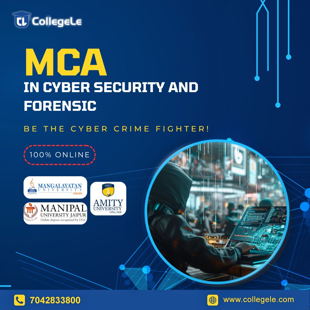 College_Le_'s tweet image. Build your career in the fast growing field of cyber security and forensic computing with our #MCA program. #Study 100% online, gain practical skills and become a cybercrime fighter ready to protect the #digitalworld.
.
.
.
.
.
.
.

#collegele #onlinemca #mcaprogram #itcareer