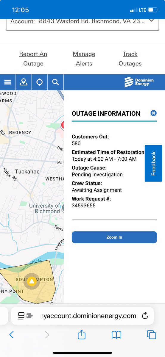 MurrayRizberg's tweet photo. Yet another power outage courtesy of @DominionEnergy — are you guys planning to get this fixed in a timely manner this time or are you planning to ruin another $400 of food in our refrigerators? https://t.co/FdmJcAF3yi
