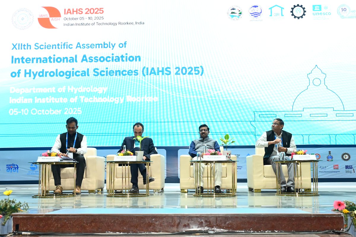 NIH_Hydrology's tweet image. Dr. Y. R. Satyaji Rao, Director, NIH Roorkee, graced the closing ceremony of the 12th Scientific Assembly of the International Association of Hydrological Sciences (IAHS 2025) at IIT Roorkee as the Chief Guest.