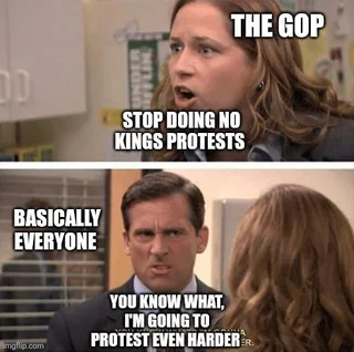 Telling us to stop opposing fascism is fascist.

No Kings Day is Oct. 18, 2025.
PASS IT ON.🙏💪