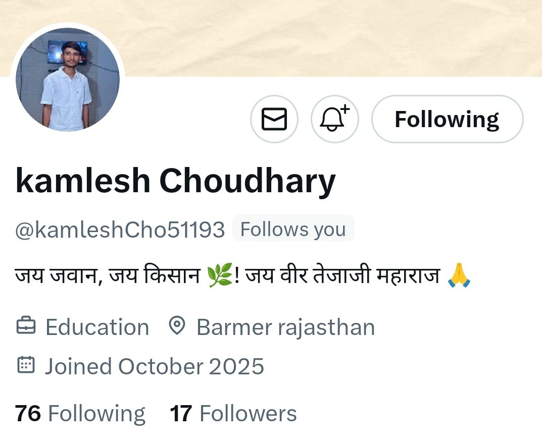 Ganesh Godara (@guneshgodara) on Twitter photo छोटे अकाउंट से जुड़ते जाओ और अपना अकाउंट मजबूत बनाते जाओ 
आप सभी इन अकाउंट से जुड़े मेरी तरह 
<a href="/Rohitthakran25/">Rohit thakran</a> 
<a href="/5959Mohit27205/">Mohit Mishra 5959</a> 
<a href="/bharti75141/">Manchandra Bharti kaushambi</a> 
<a href="/kamleshCho51193/">kamlesh Choudhary</a> छोटे अकाउंट से जुड़ते जाओ और अपना अकाउंट मजबूत बनाते जाओ 
आप सभी इन अकाउंट से जुड़े मेरी तरह 
<a href="/Rohitthakran25/">Rohit thakran</a> 
<a href="/5959Mohit27205/">Mohit Mishra 5959</a> 
<a href="/bharti75141/">Manchandra Bharti kaushambi</a> 
<a href="/kamleshCho51193/">kamlesh Choudhary</a>