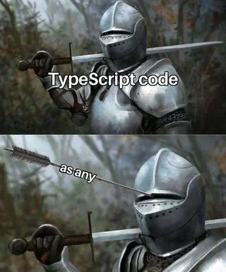 OverflowPirates's tweet image. Writing perfect TypeScript types for 3 hours...
then fixing one error with as any 💀