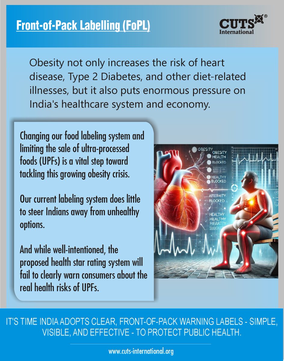 Over half of India’s disease burden is diet-related. Kids deserve better.
Time for clear labels &amp; strict junk food ad rules.

#ProtectOurKids #HealthyIndia #cutsinternational

<a href="/fssaiindia/">FSSAI</a> <a href="/MoHFW_INDIA/">Ministry of Health</a> <a href="/kalita_mp/">Bhubaneswar Kalita MP</a> <a href="/WHO/">World Health Organization (WHO)</a> <a href="/amratindolia/">amratsingh</a> <a href="/Simi_TB/">Simi TB</a>