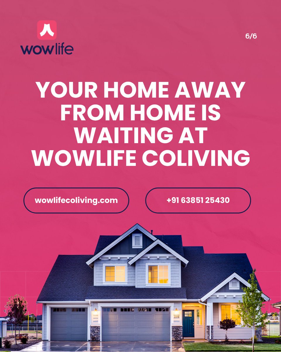 Looking for a home away from home? 💖
WowLife Coliving promises comfort, community, and care—your perfect place to live, work, and grow.

See you at Wowlife Coliving.
📞 +91 63851 25430
🌐 wowlifecoliving.com

#wowlifecoliving #premiumexperience #colivingchennai #pginchennai