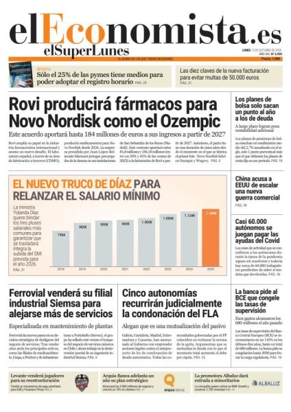 Servimedia's tweet image. 🤔📝 La batalla #BBVA - #Sabadell aboca a revisar la ley de #opas 

💊 #Rovi producirá fármacos para #NovoNordisk como el #Ozenpic 

🗞️temas en las #portadas de la prensa económica 👇