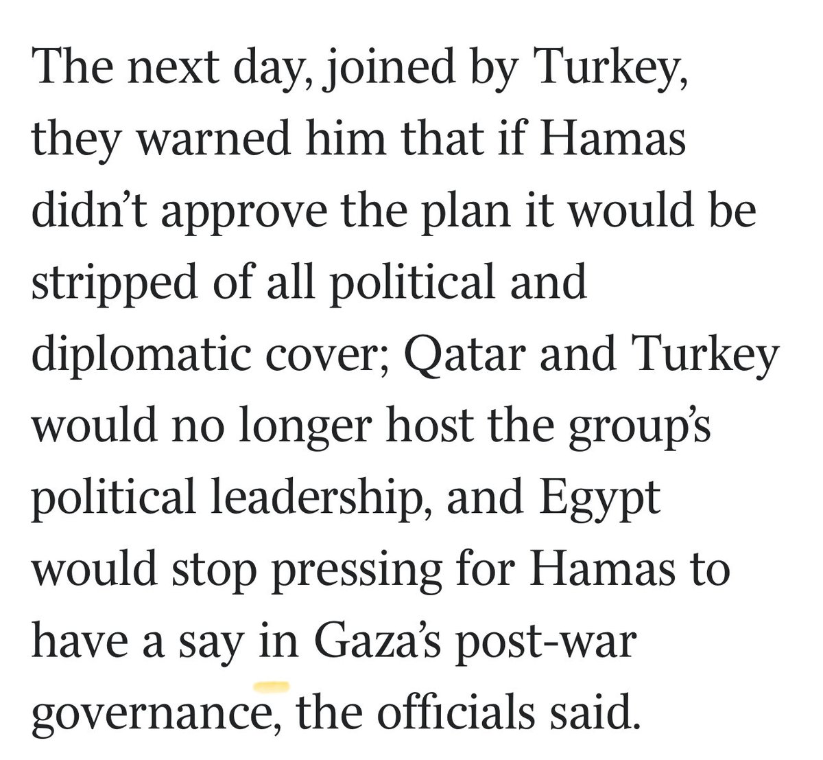 Türkiye, Trump’in anlaşmasını kabul etmesi için Hamas’i tehdit etmiş.