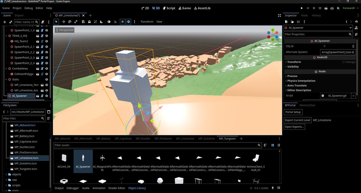 philixir_BC's tweet image. We’re building a fast, playable custom experience inside Battlefield 6 Portal, using the Portal SDK in Godot. The goal is to create a small but polished prototype that showcases how far the new spatial editing and scripting tools can go — something that’s actually fun to play…