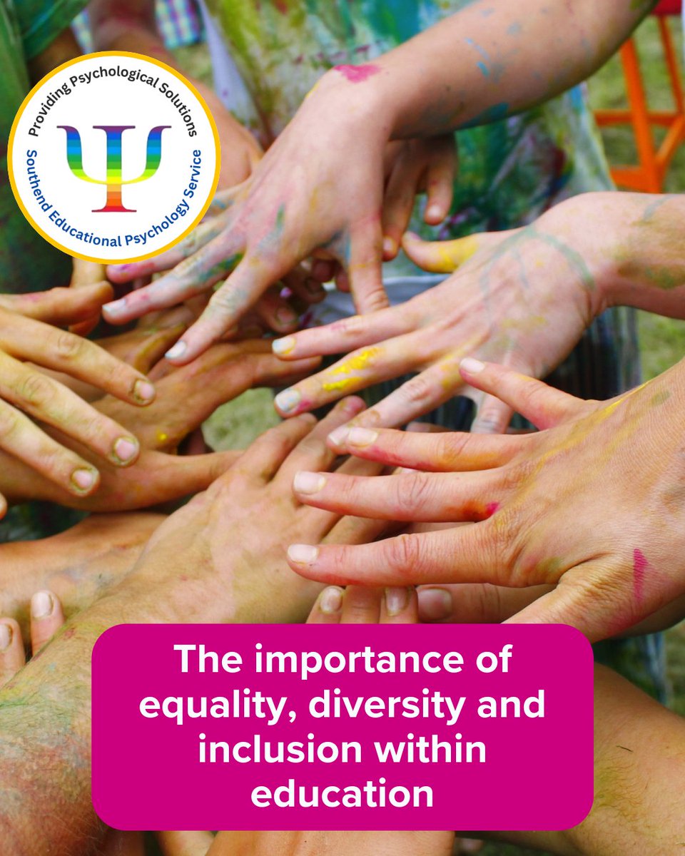 EpsSouthend's tweet image. Inclusive education helps all learners thrive.
When children feel safe, respected & represented, they engage & achieve.
EDI isn’t just a value, it’s a framework for equity & belonging.
How is your setting embedding EDI?
#InclusiveSchools #DiversityMatter #EPs