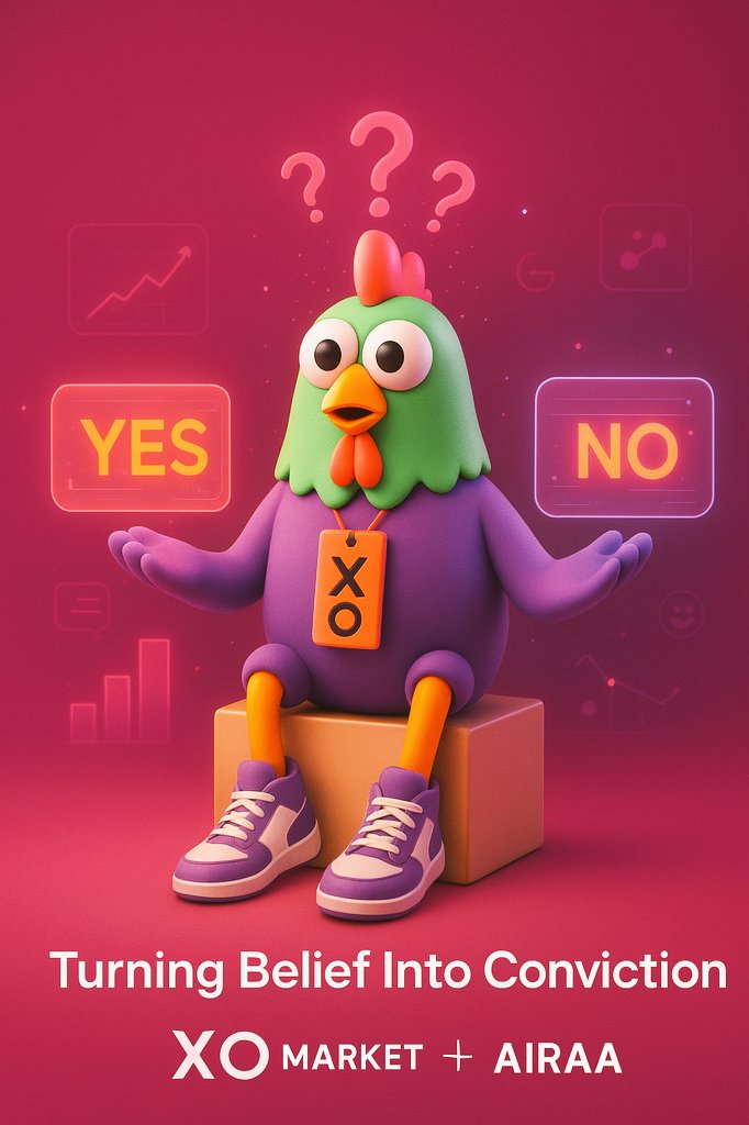 cryptolightweb3's tweet image. Gm builders 🦺🦺🦺
🧠 Every YES or NO carries weight but only conviction makes it count.
On @xodotmarket belief becomes measurable.
It’s not a poll. Not a prediction. It’s a market of conviction,where every trade reflects confidence in a future outcome.
Connect your world…