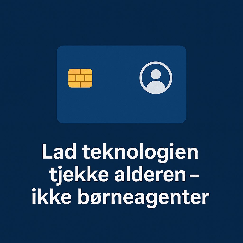 Jannick Nytoft (@jannicknytoft) on Twitter photo Børneagenter er ikke vejen frem!
Regeringen forlænger prøveordningen med unge kontrolkøbere.
Hos <a href="/DSKdanmark/">De Samvirkende Købmænd</a> vil vi have digital alderskontrol på betalingskort – ikke undercover-agenter i butikker.
👉 Lad teknologien tjekke alderen – ikke børneagenter.
#dkpol #børneagenter Børneagenter er ikke vejen frem!
Regeringen forlænger prøveordningen med unge kontrolkøbere.
Hos <a href="/DSKdanmark/">De Samvirkende Købmænd</a> vil vi have digital alderskontrol på betalingskort – ikke undercover-agenter i butikker.
👉 Lad teknologien tjekke alderen – ikke børneagenter.
#dkpol #børneagenter