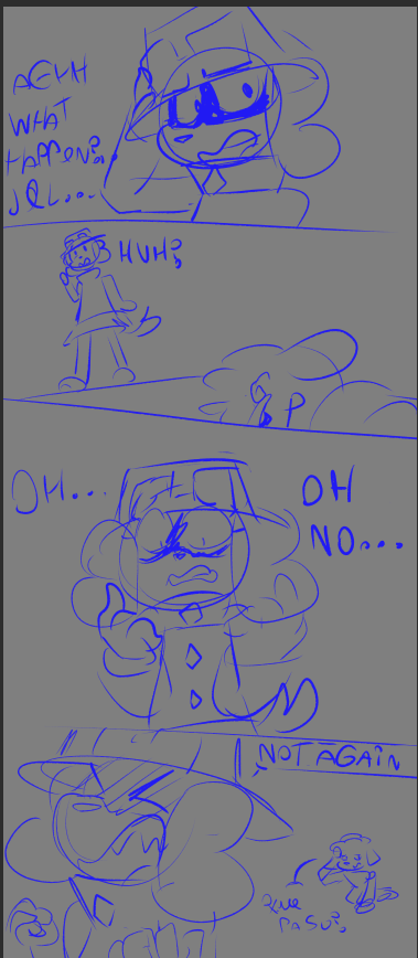 <a href="/ZazilCross/">Zazil Cross</a> <a href="/RenaToons/">Rena</a> y un mini comic que hice por mame antes de dormir donde jelly termina conviritendose por accidente en buster o bueno mejor dicho que buster se vuelve jelly tras descubrir que el sombrero transfiere la mente de buster para... espera

COMO QUE NOT AGAIN? 🤨