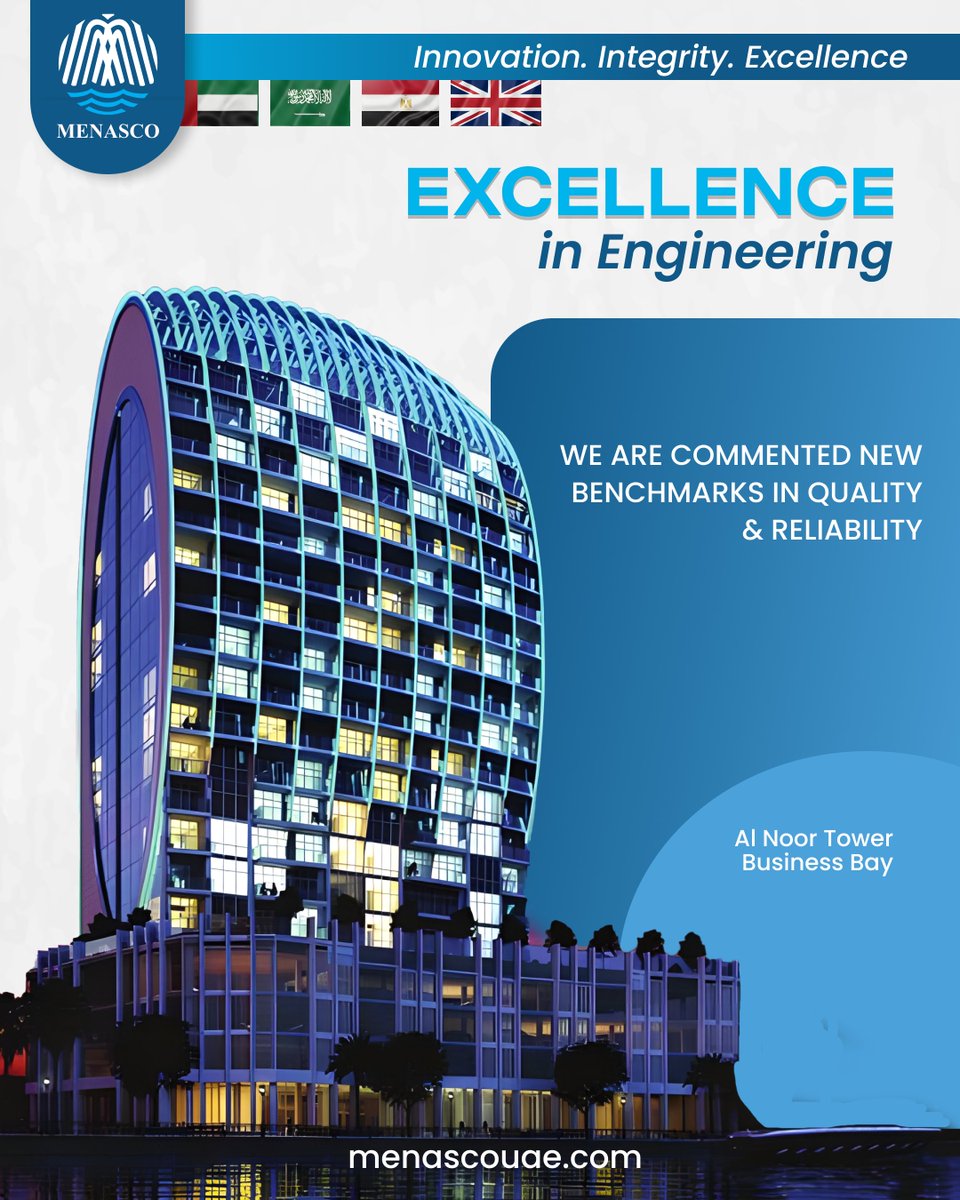 menasco_uae's tweet image. #Excellence in #Engineering
We are commented new #benchmarks in quality &amp; reliability
At #MENASCO, we are #Committed to achieving #excellence through #expertise, #innovation &amp; #precision delivering engineering #solutions that set new benchmarks in #quality &amp; #reliability.