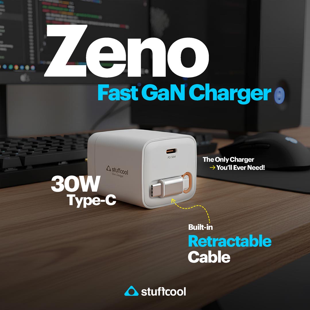ashokpandian's tweet image. Stuffcool Launches Zeno – India’s First 30W GaN Charger with Built-in Retractable Cable! #stuffcool #Gancharger #stuffcoolZeno shorturl.at/qsiVt