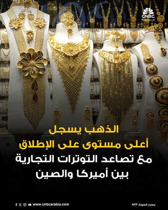 الذهب يسجل ارتفاعاً قياسياً جديداً يوم الاثنين، مدفوعاً بالطلب على الملاذات الآمنة وسط تجدّد التوترات التجارية بين أميركا والصين وتوقّعات بخفض معدلات الفائدة من جانب الفدرالي الأميركي، فيما قفزت الفضة أيضاً إلى أعلى مستوى على الإطلاق: الذهب الفوري يرتفع بنسبة 1.03% ليصل إلى 4058.73 دولار للأونصة، بعد أن بلغ مستوى قياسياً بلغ 4059.30 دولار في وقت سابق من الجلسة. المزيد 