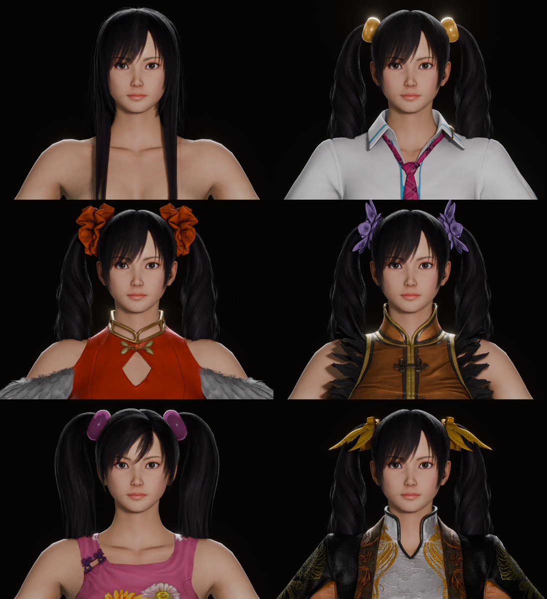 MokujinH's tweet photo. Ling Xiaoyu (Tekken 8) model public release is available on @Smutbase1 

-Headhack original face rig converted to ARP
-7 Outfits
-3 Hairstyles and hair accessories. 
-Physics for Hair, outfits, body (physic cages for outfits and hair taken from the game)
-Rigged hair. https://t.co/93S5EcVUZ6