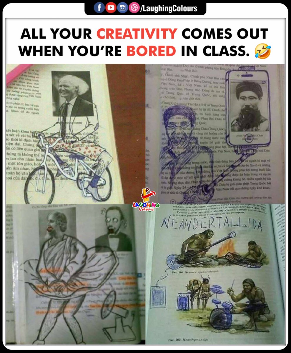 LaughingColours's tweet image. Boredom turns creative 😂

#ClassroomFun #CreativeStudents #BoredInClass #FunnyArt #LaughingColours #RelatableMoments