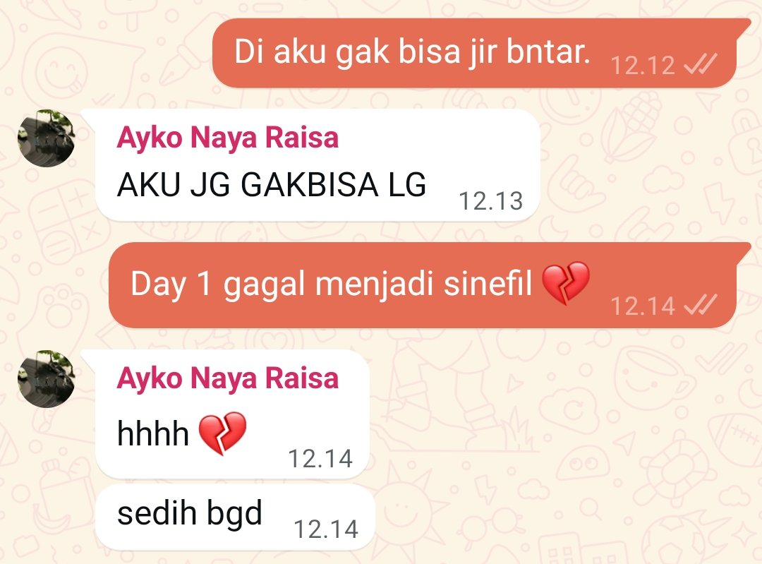 trajectoruies's tweet photo. Day 1 gagal menjadi sinefil sejati karena gak bisa war tiket jfw 😊💔 https://t.co/G51jHftr90