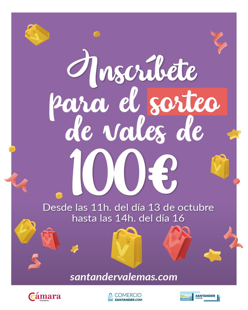 comerciosantan1's tweet photo. ¡Hoy a partir de las 11:00 horas activaremos la campaña!
▶️46.000 vales
▶️10 vales de 10€ con cada 25€ de gasto
▶️40% Ahorro para los consumidores
#santander #valemas #comerciolocal https://t.co/7BOO9GruYt