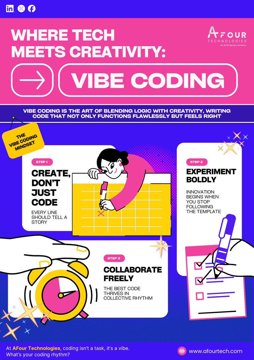 AFourTech's tweet image. #VibeCoding isn’t just about writing #code — it’s about creating experiences &amp;amp; unlocking your flow!

Get in touch with us today!

#CodeWithPurpose #DeveloperLife #CreativeCoding #Innovation #Technology #AFourTech #ACLDigital #ALTENGroup
