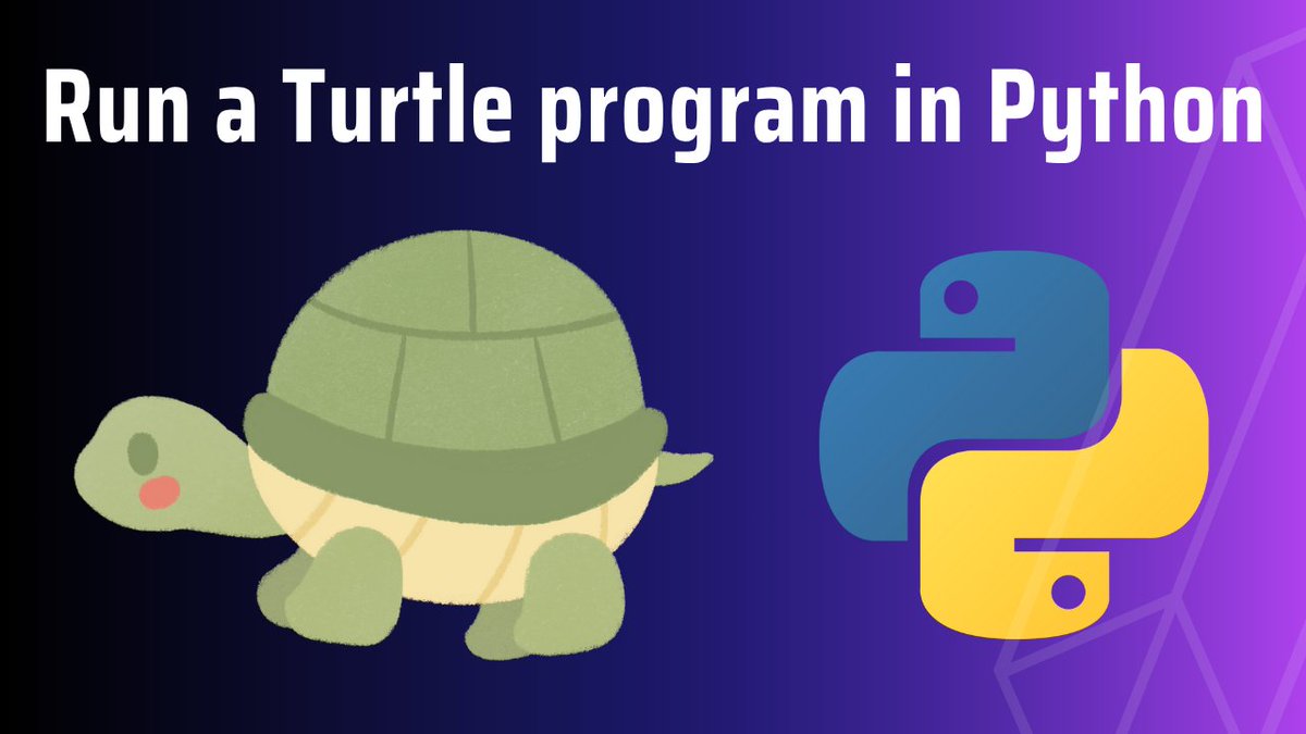 studyopedia's tweet image. How to Create and Run a Turtle Program:
studyopedia.com/python-turtle/…
#pythonturtle #turtletutorial #studyopedia #turtlelibrary