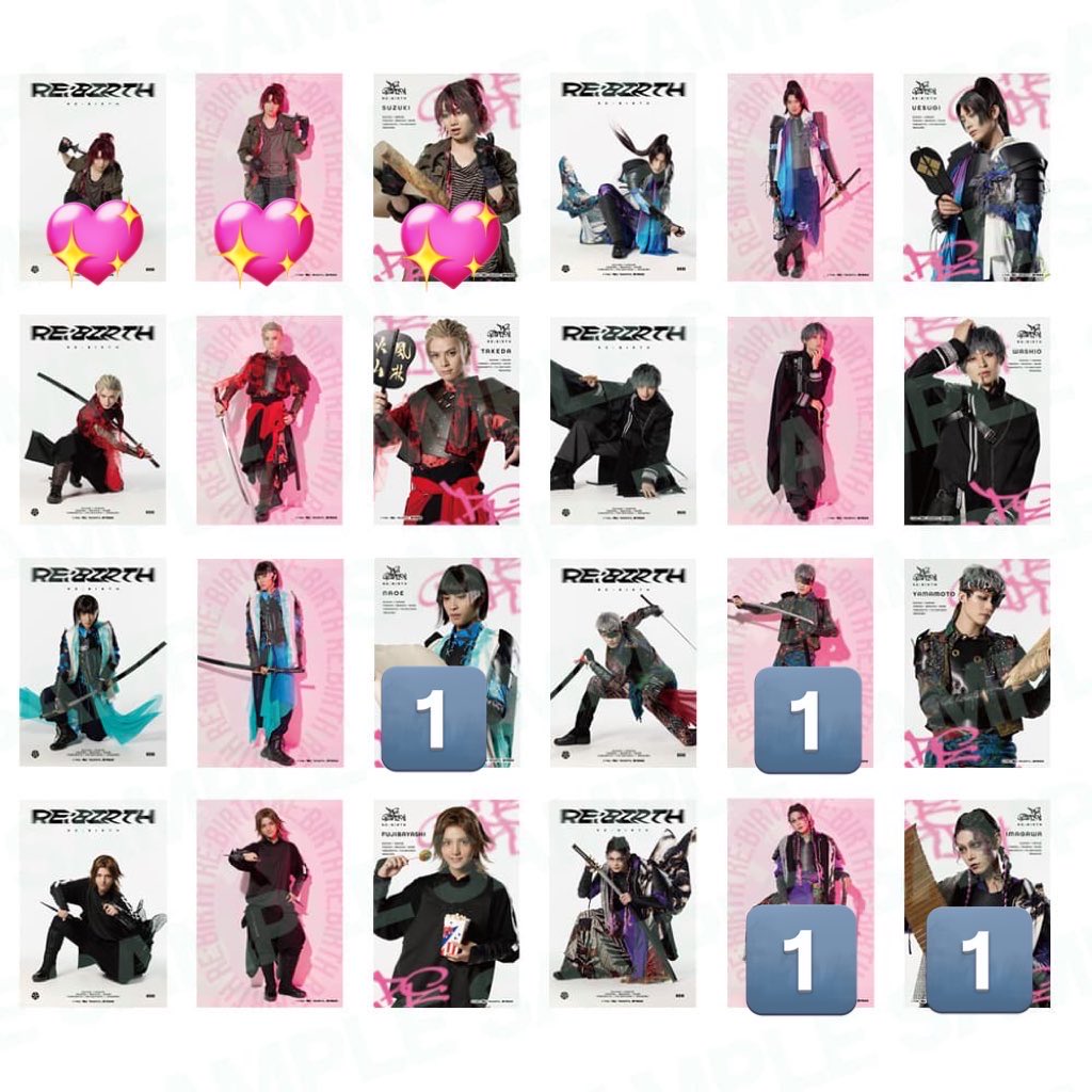 itsuzuri's tweet photo. @0
【交換/譲渡/買取】ボルステ RE:BIRTH

《譲》
ランダムブロマイド
└尚獲、邪馬基、今川

機密諜報ファイル
└岳咜

《求》
同異種 聖木

ただいま会場前におります。
郵送も可能です。
定価譲渡、買い取りも探しております。 https://t.co/ODOzvu95y6