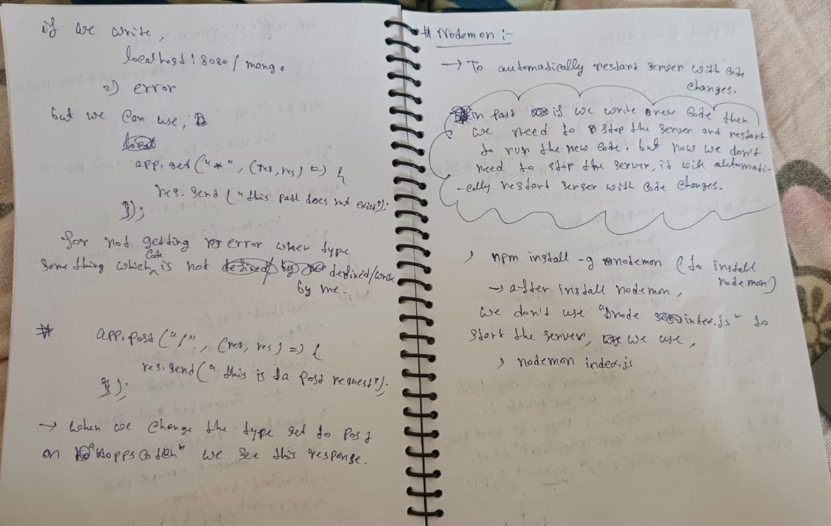 dibyendu2005's tweet image. 🚀 Day 40 of #100DaysOfCode

Express getting cooler every day 😎
💡 Learned about:
🛣️ Routing
⚙️ Path Params &amp;amp; Query Strings
🔥 Installed Nodemon — no more manual restarts!
Feels like real backend dev now 💻
#Expressjs #Nodejs #Backend #BuildInPublic #WebDev