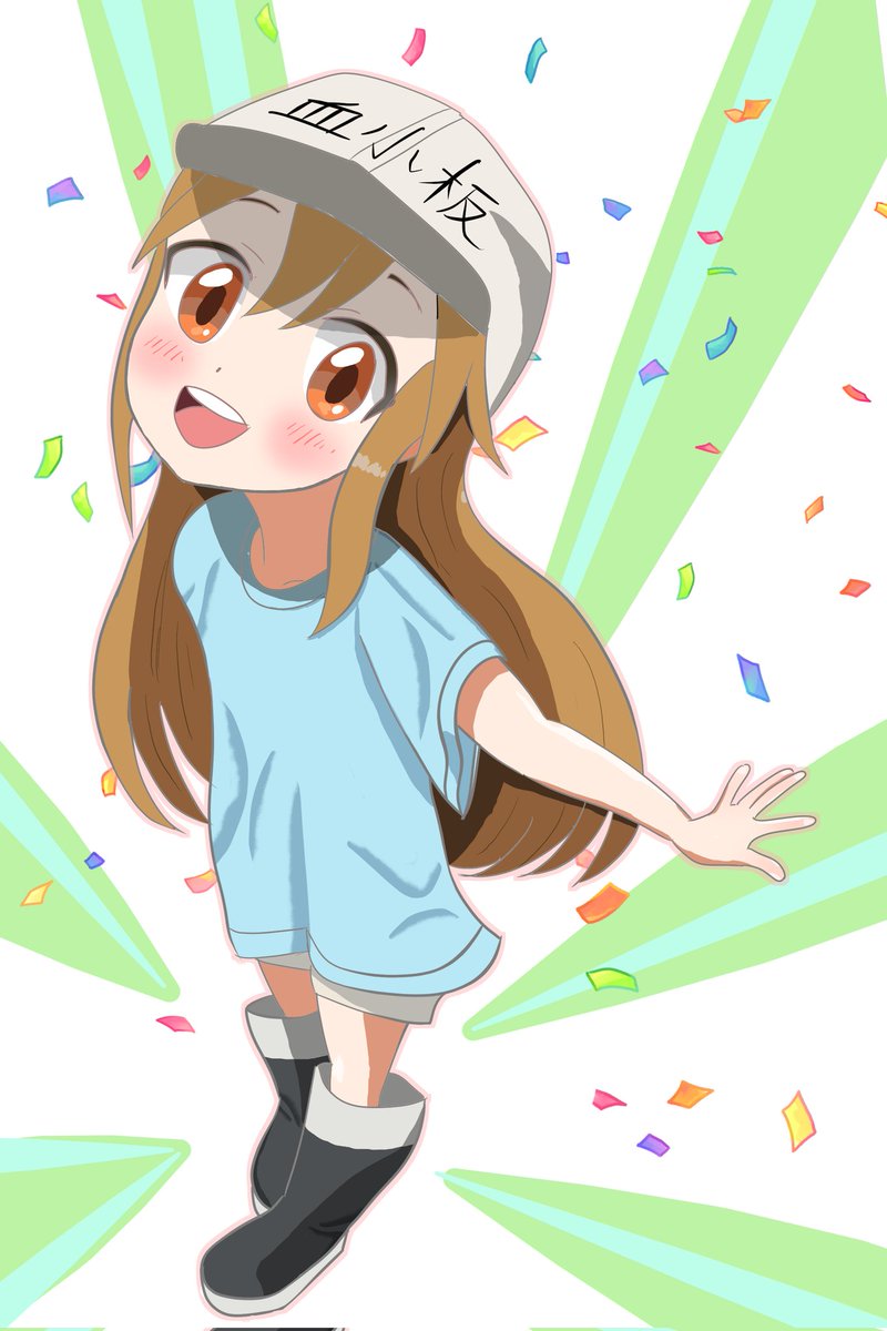 はたらく細胞に出てくる血小板ちゃんを描きました✨
#はたらく細胞 
#血小板ちゃん
