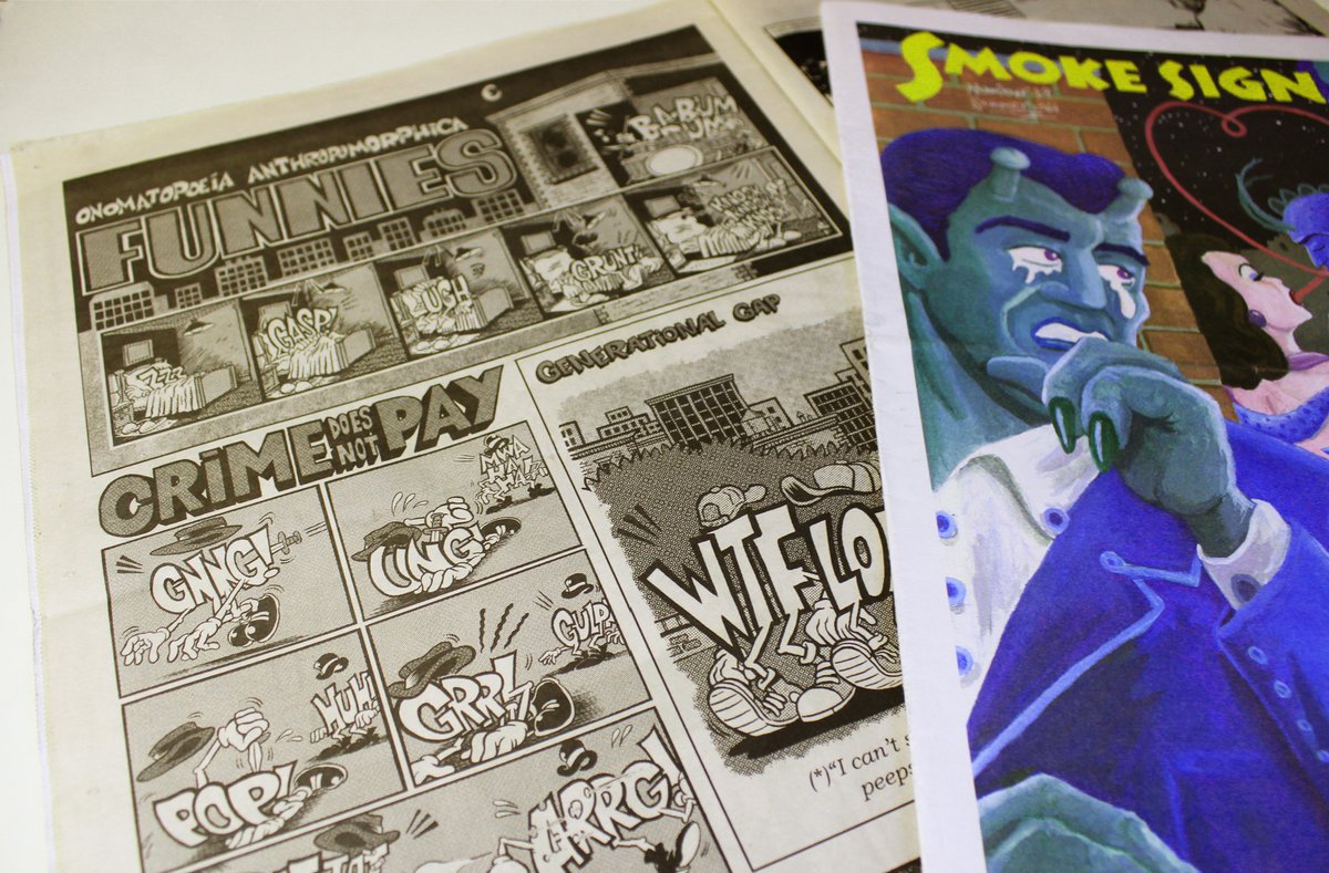 Incredibly, this one is eleven years old! A full-page of 'Onomatopeya Antropomorfica' strips that appeared in the 19th issue of , edited by Gabe Fowler and published by <a href="/desertislandbk/">Desert Island</a> back in fall 2014. Cover by Art Spiegelman.