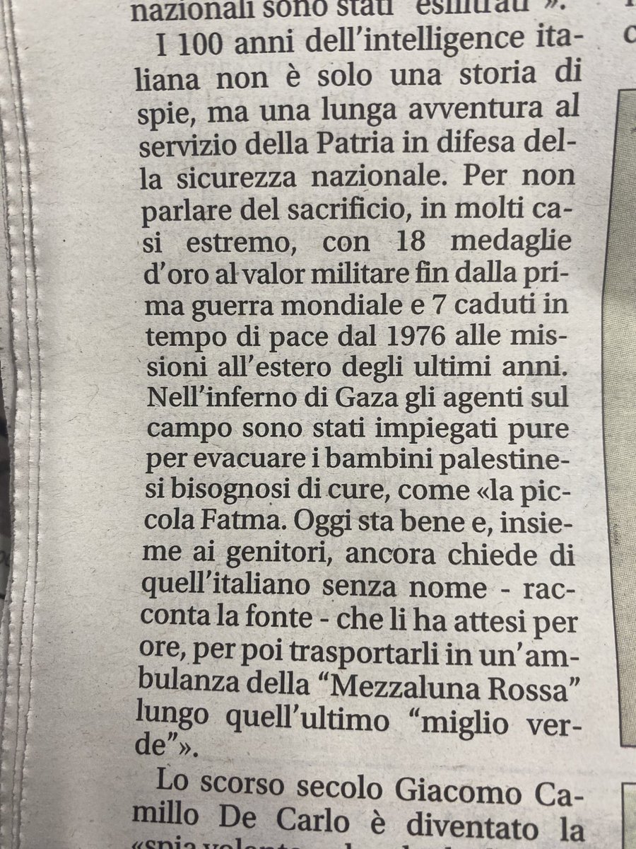 Fausto Biloslavo, sul Giornale, racconta quello che i nostri agenti segreti fanno per i bambini di Gaza.