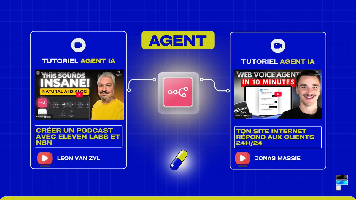 FloNocode's tweet image. 🤖 TUTORIEL - AGENT IA N8N
🧰 @elevenlabsio x @n8n_io
🎙️ Créer son podcast automatisé @leonvz
☎️ 24H/24 ton site internet répond à tes clients @jonasmassieai
Retrouve l'intégralité de 💊 La Capsule IA #2
➡️ dub.sh/LaCapsuleIA
#n8n #workflow #Automation #LaCapsuleIA