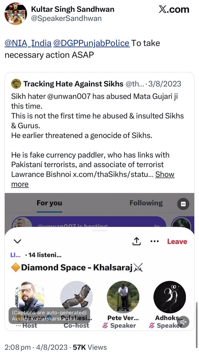 SikhsTHA's tweet photo. Whatever happened with CJI by RW hatemongers is highly deplorable &amp; deserves action.

But when @SpeakerSandhwan tagged @DGPPunjabPolice in 2023 asking for action against those who issued genocide threats &amp; abused Sikh Gurus, no one moved @BhagwantMann @SGPCAmritsar @harjotbains https://t.co/NMuuO76foR