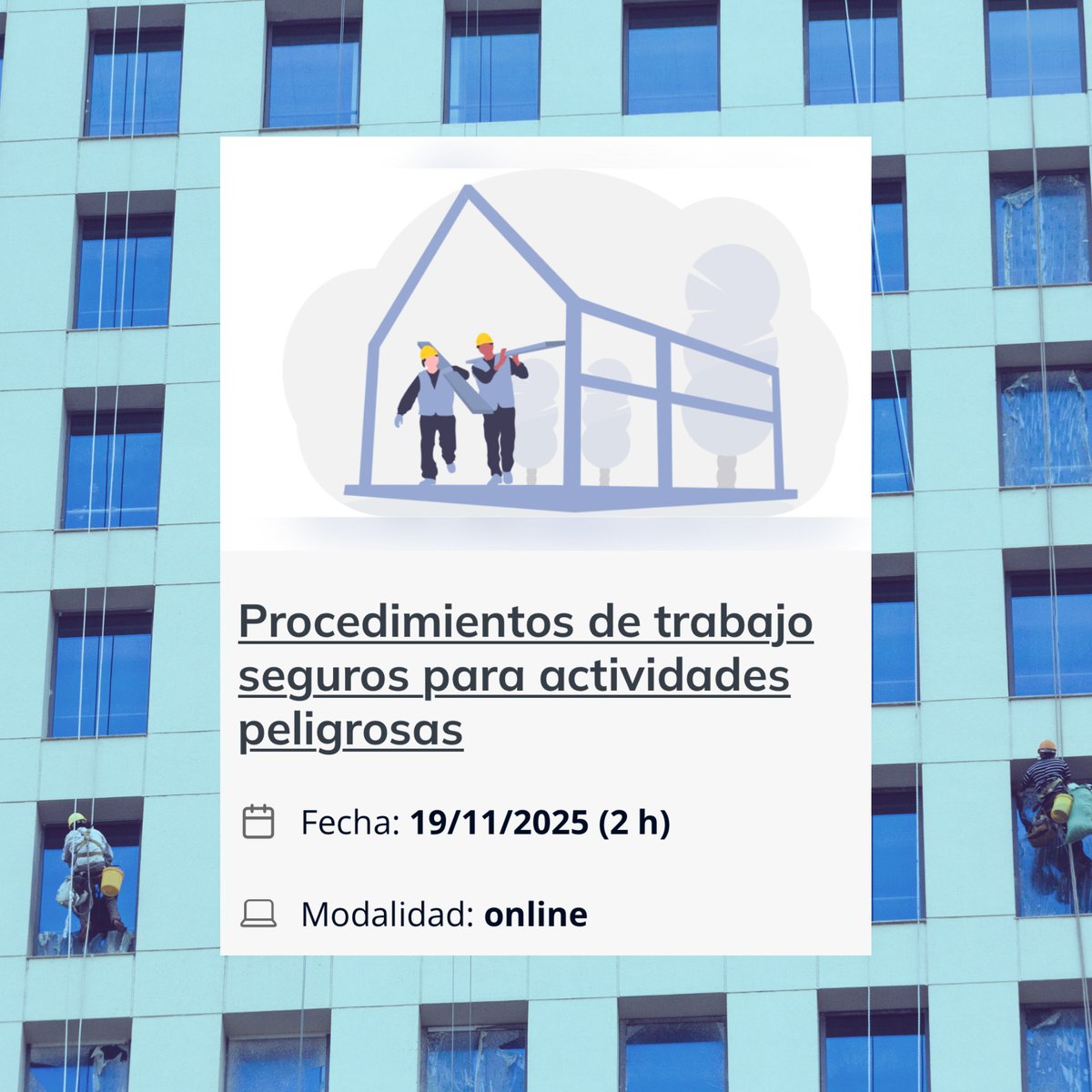 INSST_MITES_GOB's tweet image. 🎓 Nuevo webinario #INSST
Domina la elaboración de procedimientos de trabajo seguros con ejemplos reales, normativa y casos prácticos 🛠️

📍 Online | 19 nov | 10:00-12:00

Más información e inscripciones 🔗 run.gob.es/dmv9d696 

#FormaciónPRL