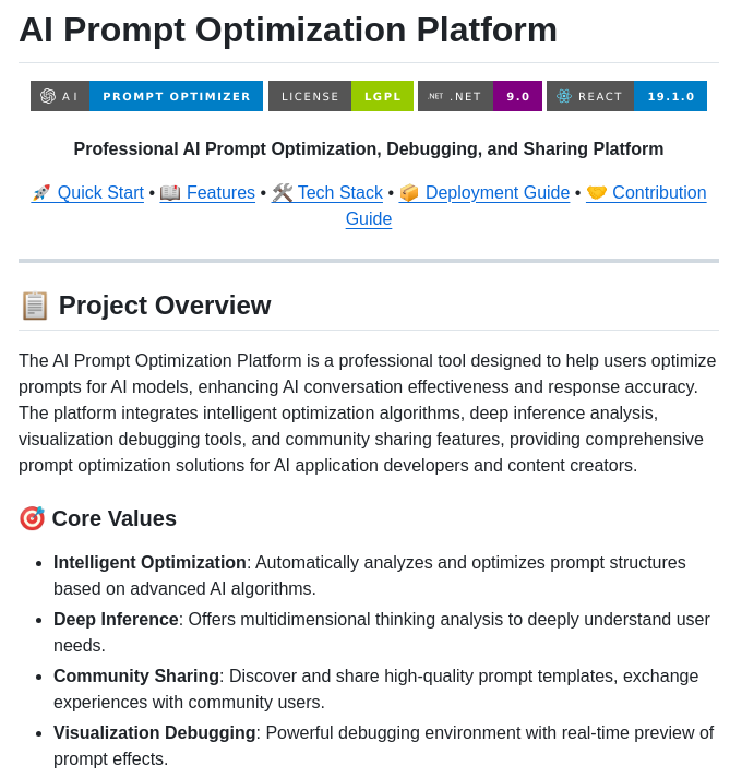 tom_doerr's tweet image. AI prompt optimizer with automated analysis, template management, and community sharing