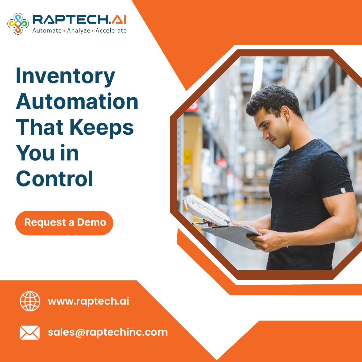 Raptech_AI's tweet image. “Out-of-stock again?” Nothing frustrates customers faster than stockouts-or cash tied up in overstock.

Raptech’s Inventory Automation gives real-time visibility, smart reorders &amp;amp; demand signals to keep stock just right.

👉 Try the demo: tinyurl.com/nwj5pbbv

#InventoryMgmt