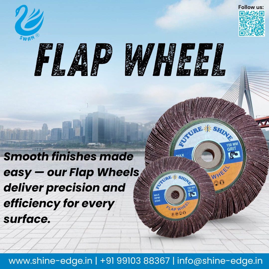 MridulSing33960's tweet image. Get smooth, precise finishes with Swan® Flap Wheels by Future Shine!
Ideal for grinding, deburring &amp;amp; surface prep — durable, efficient &amp;amp; reliable.
📞 shine-edge.in | +91 99103 88367
✉️ info@shine-edge.in
#FlapWheel #Abrasives #GrindingTools #SurfaceFinishing #ShineEdge