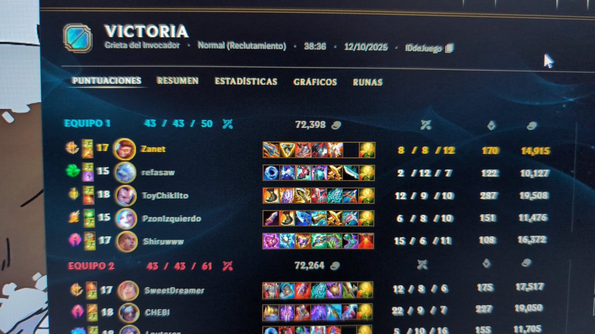 esta partida con <a href="/refasaw/">refasaw</a> queda como recuerdo de como casi la perdemos pero un backdoor, una defensa imposible y un sett troll la salvaron xd
