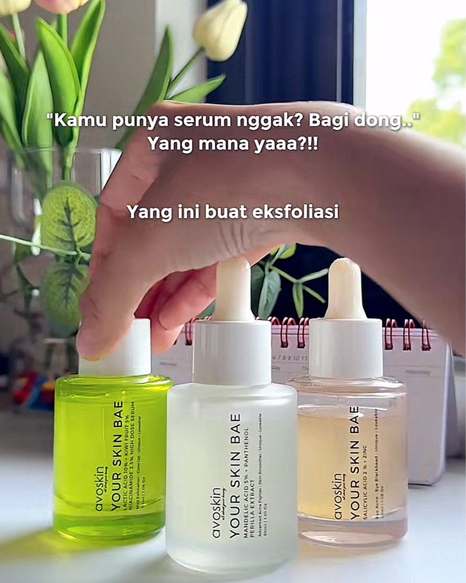 Lagi butuh Serum buat apa? Melembapkan atau Eksfoliasi?🤔

Nih, ada beberapa pilihan👇

✨Melembapkan kulit✨
YSB Hyacross Serum - hidrasi kulit
YSB Panthenol Serum - skin barrier
YSB Marine Collagen Serum - tekstur kulit

✨Eksfoliasi✨
YSB Salicylic Acid Serum - kulit berminyak