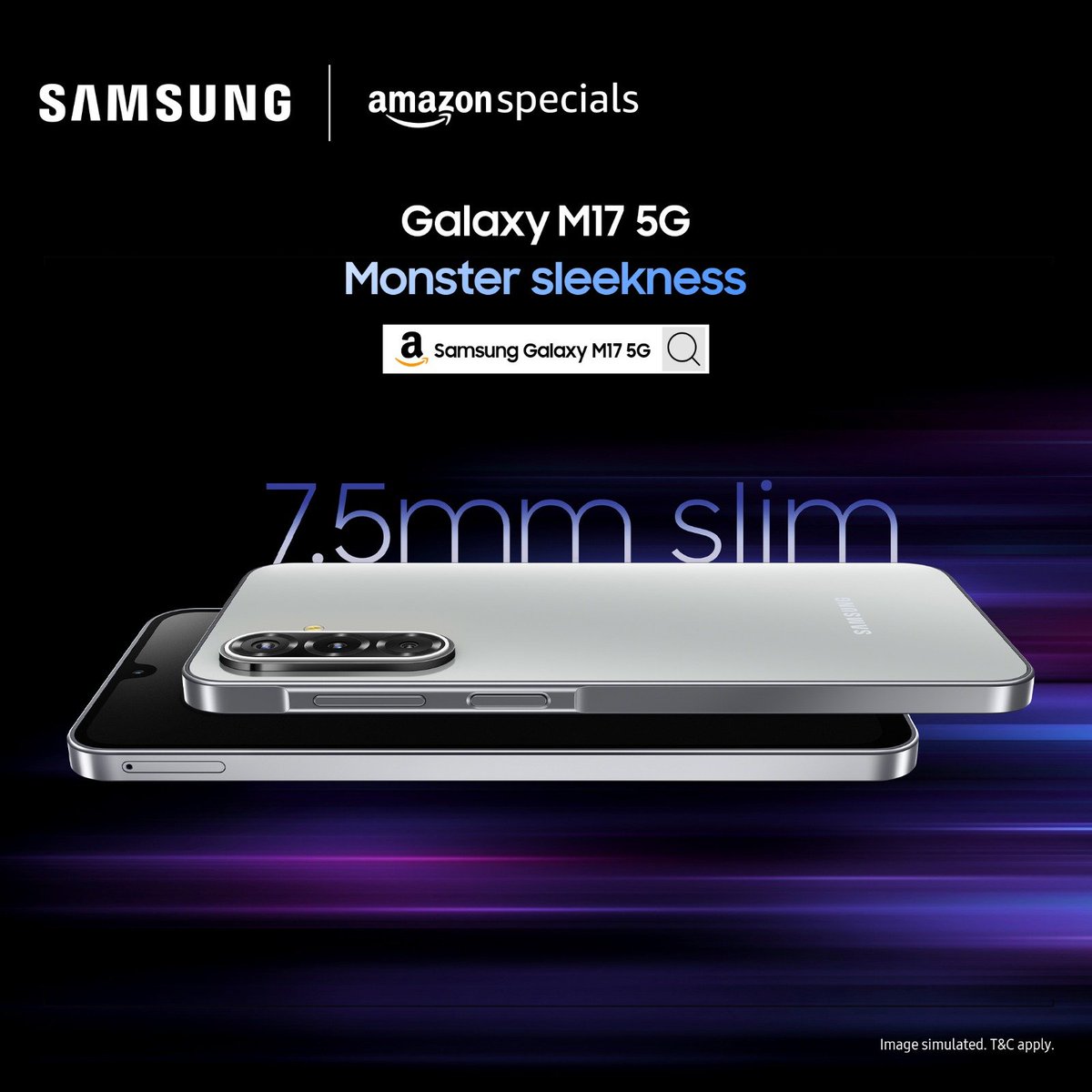 itz_pandian's tweet image. Monster owns the style game. Presenting the new #GalaxyM17 5G in Sapphire Black and Moonlight Silver, colours that steal every glance. Yours for ₹12,499. Head to @amazonIN now. @SamsungIndia #LoveForMonster #MonsterInMotion