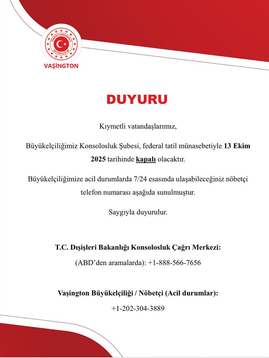 VasingtonEgitim's tweet image. Kıymetli Öğrencilerimiz, 
Eğitim Müşavirliğimiz ABD’de federal tatil olması nedeniyle 13 Ekim Pazartesi günü kapalı olacaktır.