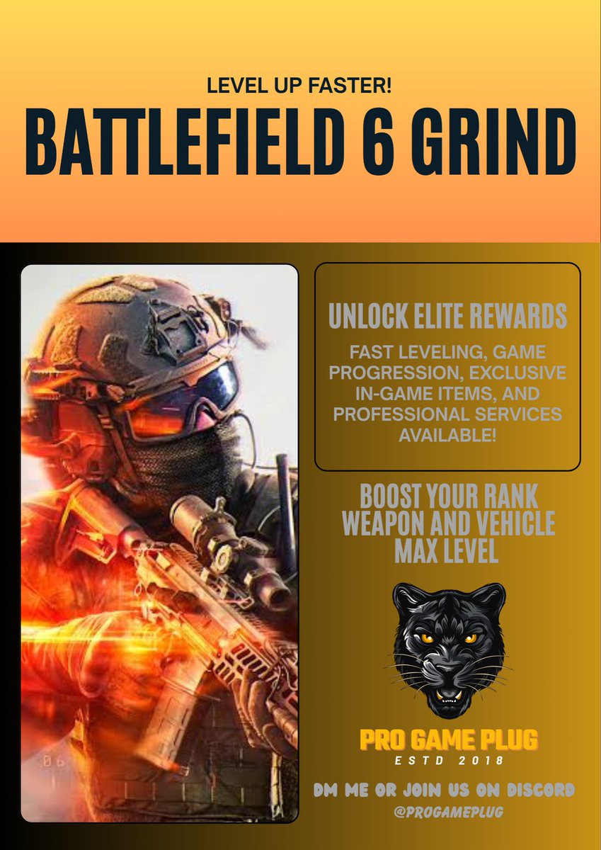 PROGamePlug's tweet image. Dominate the Ranks in Battlefield 6! 🔥

Ready to skip the grind? Professional boosting services for Battlefield 6 are now available! ✅

⚡️⚡️We&apos;ll help you unlock the best gear and achievements fast:
• Career Rank Advancement
• Max Weapon Leveling
• Max Vehicle Leveling…