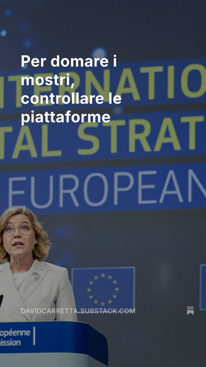 Il Mattinale Europeo è online. 

L’analisi del giorno firmata <a href="/CSpillmann/">Christian Spillmann</a>: “Per domare i mostri, controllare le piattaforme”. 

Nelle brevi: Francia, accise sul tabacco, sempre più morti nel Mediterraneo. 👇

davidcarretta.substack.com/p/per-domare-i…