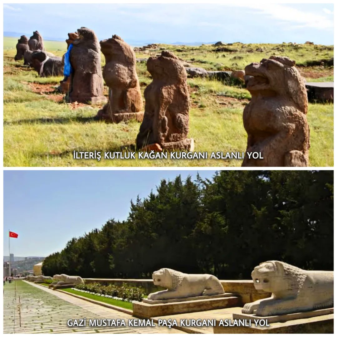 İlteriş Kutluk Kağan kurganı Aslanlı yol!
Mustafa Kemal Atatürk kurganı Aslanlı yol!