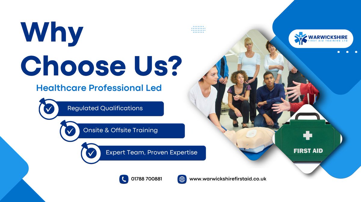 Why choose us? 

We are healthcare professionals with over 50 years of combined real first aid experience.

We are the preferred training partner with many businesses and individuals throughout Warwickshire, the West Midlands, Leicestershire, and Northamptonshire.