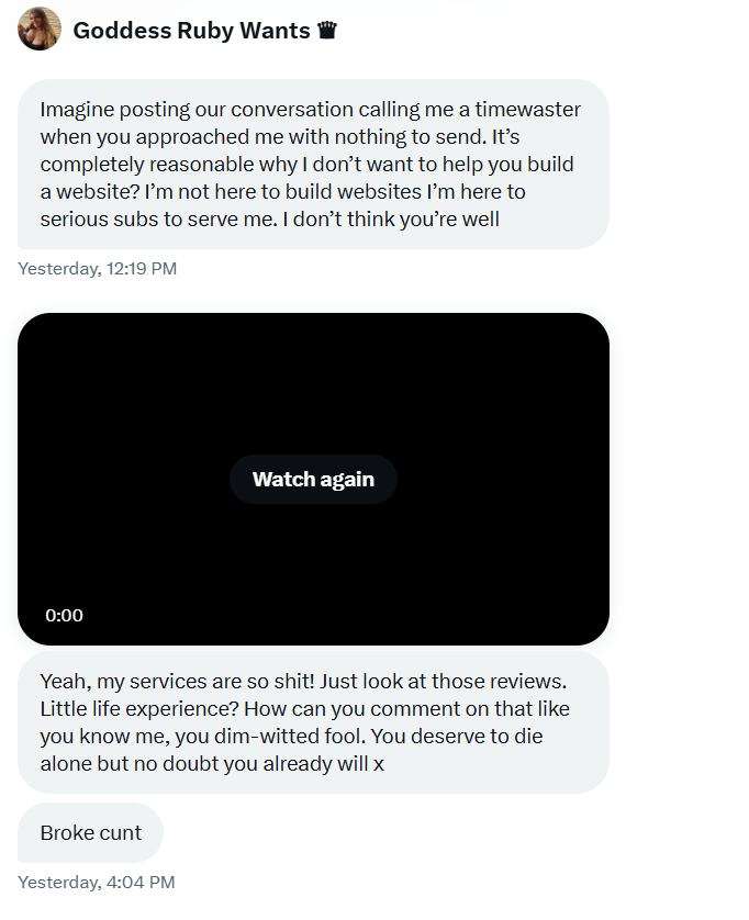 All I wanted was to join in on Locktober, and this is the response I got from a "Goddess" = Chubby idiot with less experience than my toenail.