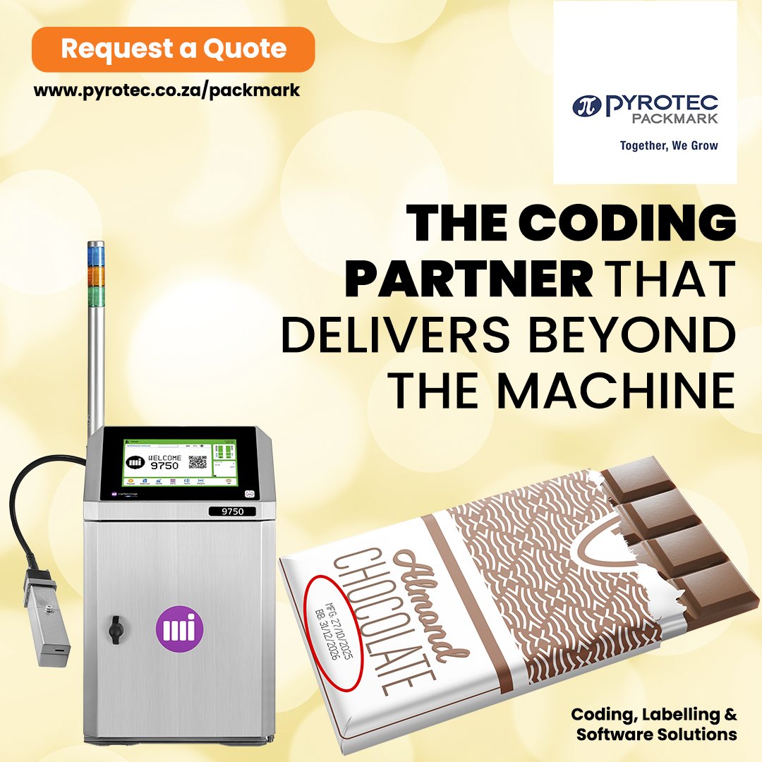 PyrotecSA's tweet image. Keep FMCG lines fast and reliable with Pyrotec PackMark โ delivering affordable coding equipment and labelling solutions in South Africa.
pyrotec.co.za/packmark
#PyrotecPackMark #FMCG #CodingSolutions #LabellingSolutions #CodingEquipmentSouthAfrica #AffordableCodingSolutions
