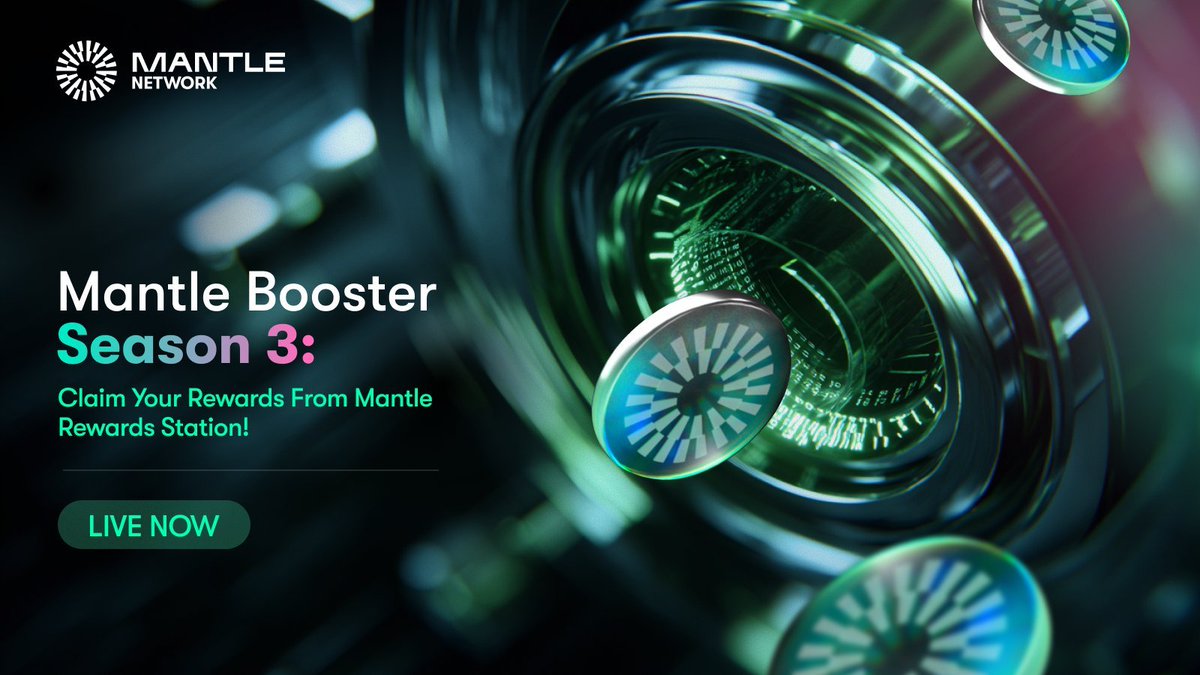 0xMantleJP's tweet image. ようやく報酬を受け取る時が来ました。

$MNT Reward Booster シーズン3 に参加してくれたすべての皆さんに、心から感謝を 💚

これから、$MNT をさらに活かすための、より大きく、より進化したステージへ。

🗓️ 受取期間：2025年10月11日 19:00 ～ 2026年1月9日 19:00（日本時間）
🔗…