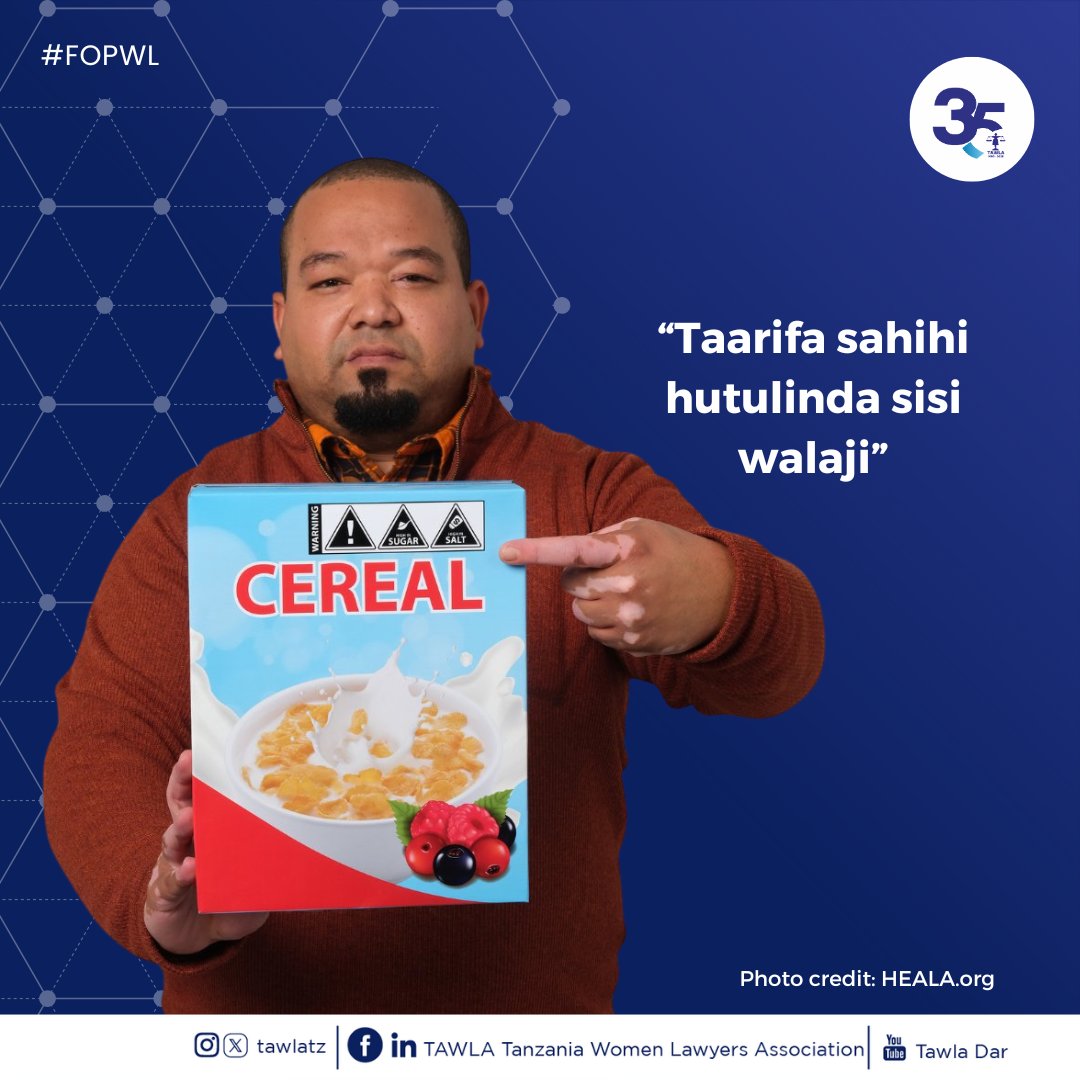 sonnino123's tweet photo. Ni mara ngapi ukinunua Bidhaa Huwa Unasoma Ingredients zilizopo ndani? Je Huwa unaelewa maana yake.?

Ukweli ni kwamba sio Kila mmoja anaweza kuelewa kinachoandikwa, na hivyo basi Tukitaka Kuhakikisha uimara wa afya bora Kwa wananchi  tunahitaji alama rahisi za lishe (#FOPL) kwenye bidhaa ili kila mtumiaji aelewe kwa urahisi.

Hii itatusaidia kuepuka vyakula vyenye sukari, chumvi, na mafuta mabaya kama #TransFats.

#TransFatFreeTz #TransFatFreeEAC @TawlaTZ