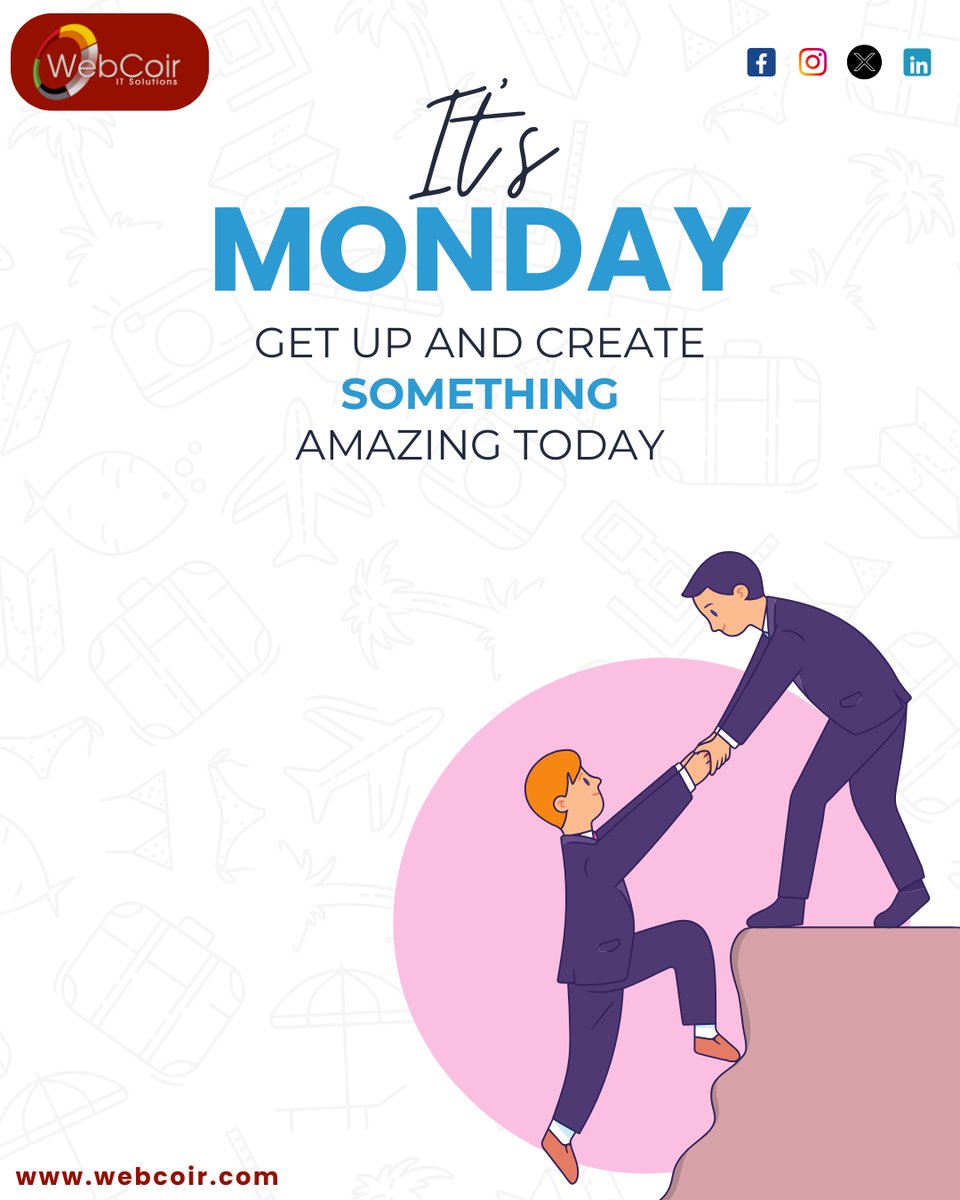 webcoir's tweet image. It&apos;s not just Monday, it&apos;s a blank canvas. Let&apos;s make it a masterpiece. 🎨

GET UP AND CREATE SOMETHING AMAZING TODAY.

#MondayMotivation #CreateYourFuture #HustleHard #Inspiration #DesignLife #CreativeHustle #MondayMood #GoalGetter #WebCoir