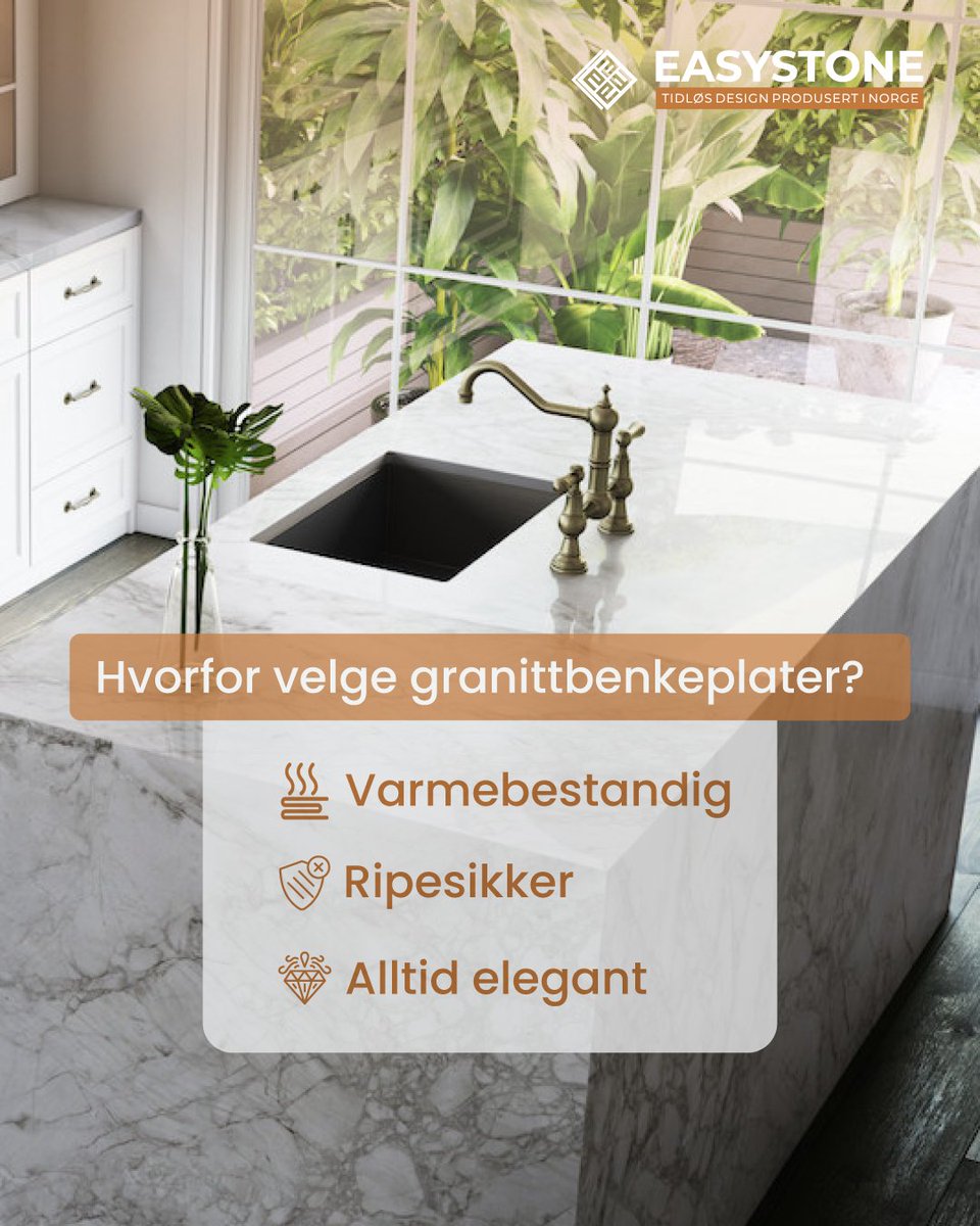 EasyStonenorway's tweet image. Gjør kjøkkenet ditt praktisk og stilfullt med granittbenkeplater – varmebestandige, ripesikre og tidløst elegante. Holdbart design som varer i årevis.

besøk: easystone.no

#EasyStone #Benkeplate #Granittbenkeplate #Kjøkkeninspirasjon #TidløsDesign